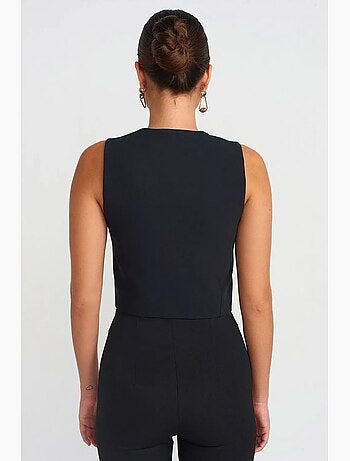 Dames Cropped Gilet Van Crêpe