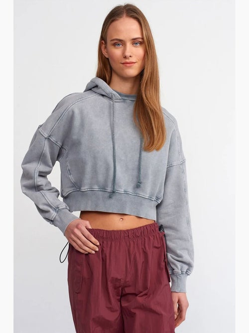 Dames cropped hoodie met oversized pasvorm dilvin - Kiabi