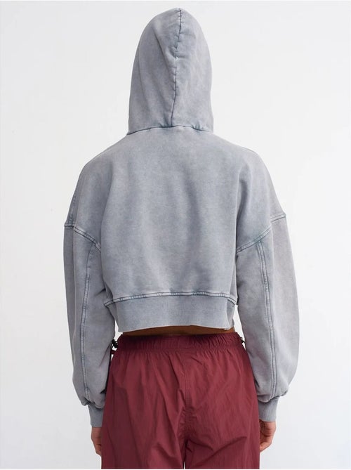 Dames cropped hoodie met oversized pasvorm dilvin - Kiabi