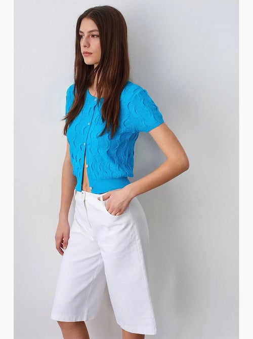 Dames cropped jacquard vest met knopen dilvin - Kiabi Dames cropped jacquard vest met knopen dilvin - Kiabi