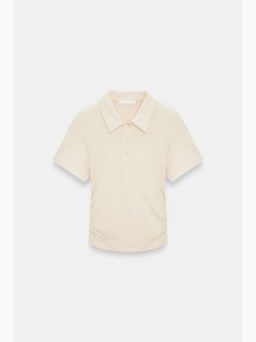 Dames cropped polo-t-shirt met slanke pasvorm dilvin - Kiabi