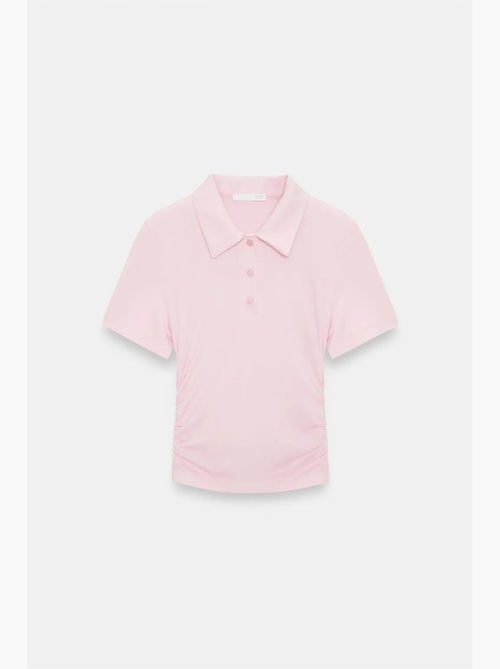 Dames cropped polo-t-shirt met slanke pasvorm dilvin - Kiabi