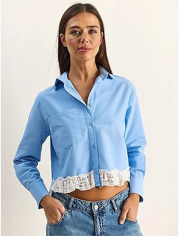 Dames cropped poplin overhemd lucci