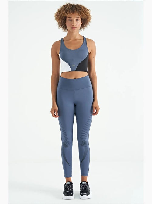 Dames cropped sporttop met kleurvlakken tommy - Kiabi