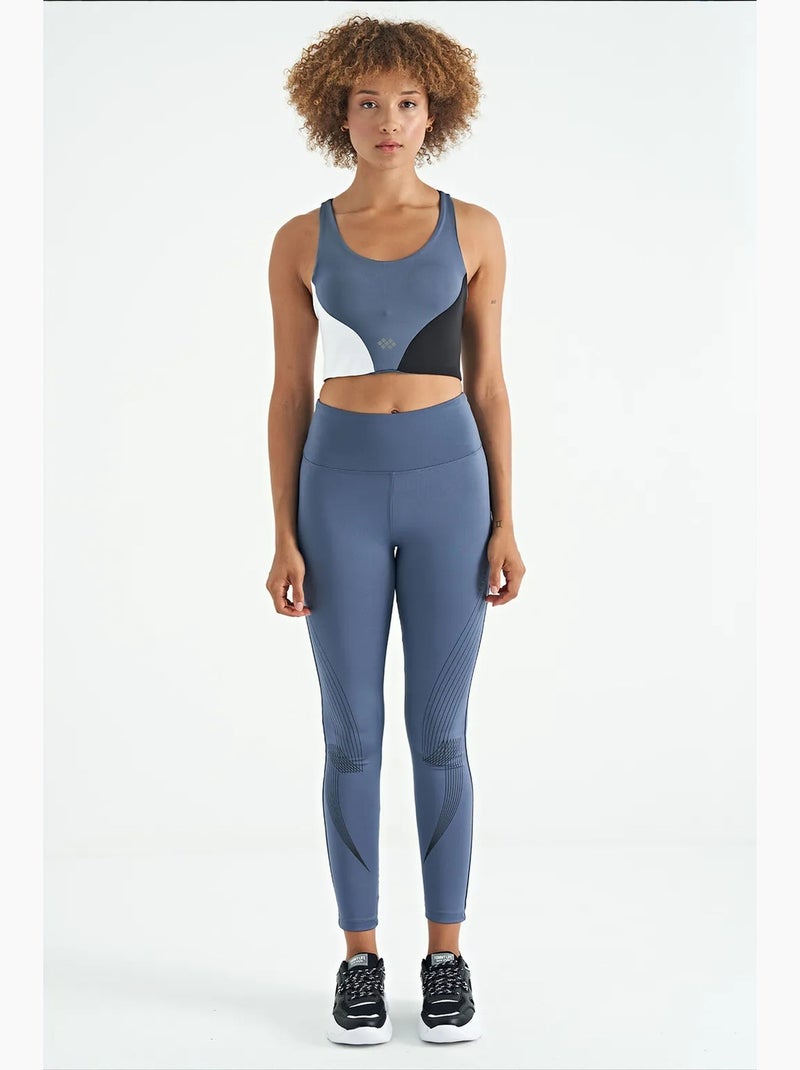 Dames cropped sporttop met kleurvlakken tommy Blauw Wit Zwart - Kiabi