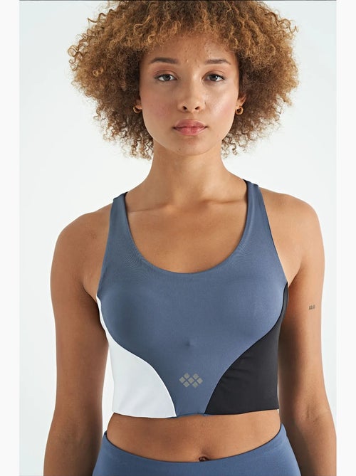 Dames cropped sporttop met kleurvlakken tommy - Kiabi
