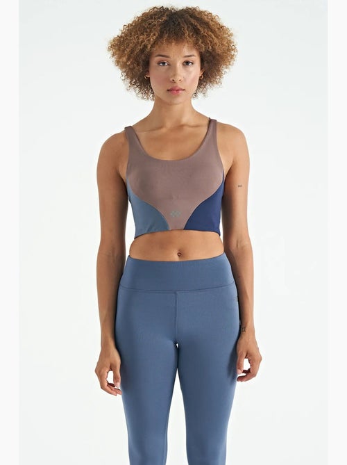 Dames cropped sporttop met kleurvlakken tommy - Kiabi