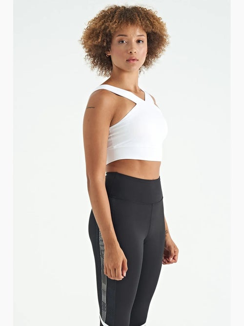 Dames cropped sporttop zonder mouwen met v-hals tommy - Kiabi