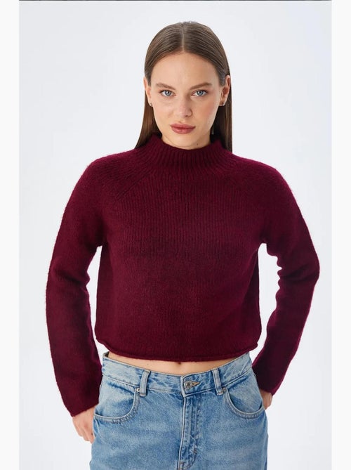 Dames cropped sweater van getextureerd breisel mixray - Kiabi