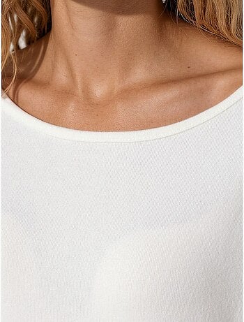 Dames cropped sweatshirt met ronde hals busem