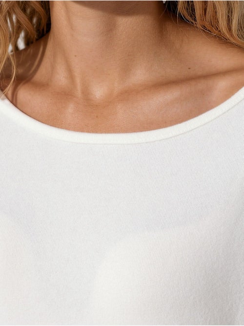 Dames cropped sweatshirt met ronde hals busem - Kiabi