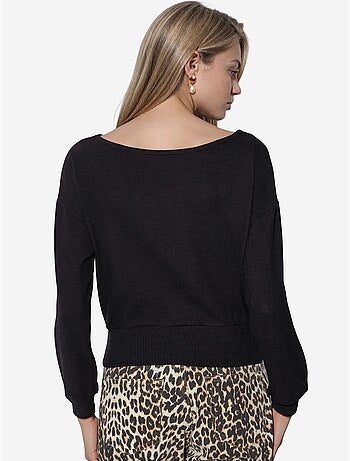 Dames cropped sweatshirt met ronde hals busem