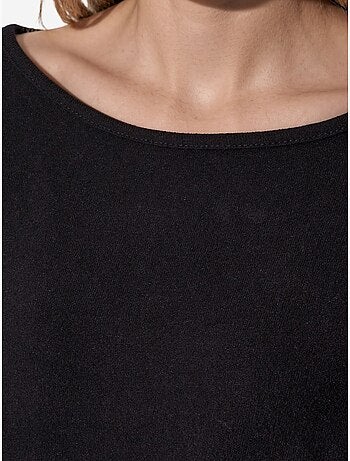 Dames cropped sweatshirt met ronde hals busem