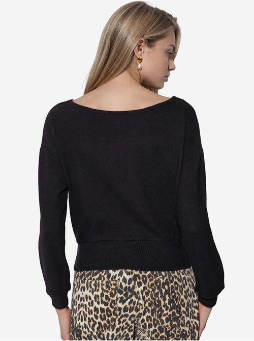 Dames cropped sweatshirt met ronde hals busem - Kiabi