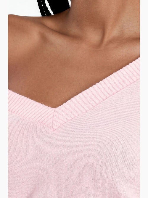 Dames cropped sweatshirt met v-hals busem - Kiabi