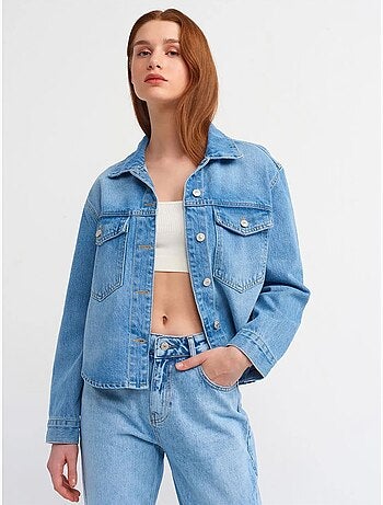 Dames denim overhemd van katoen dilvin