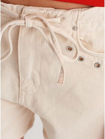 Dames denim short van katoen met trekkoord dilvin