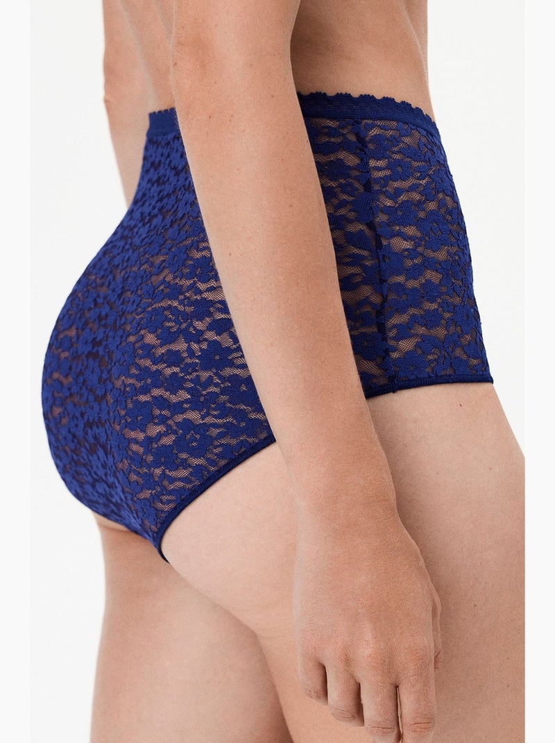 Dames easy bel slip slip kant penti Marineblauw - Kiabi