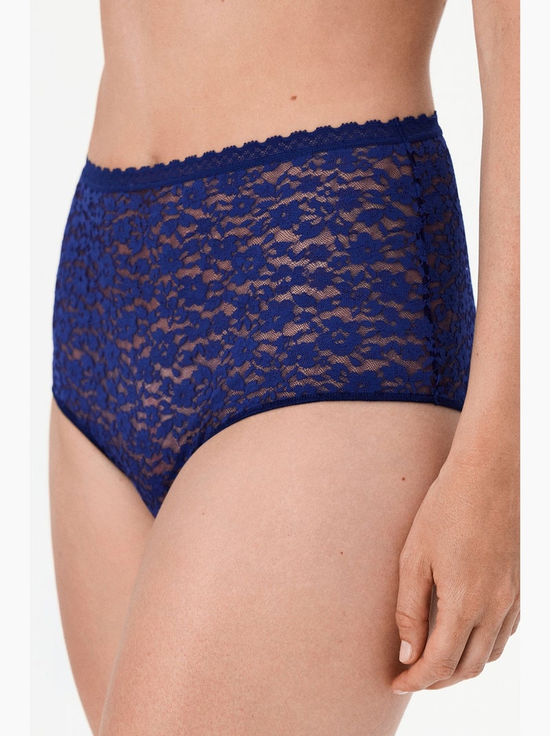 Dames easy bel slip slip kant penti Marineblauw - Kiabi