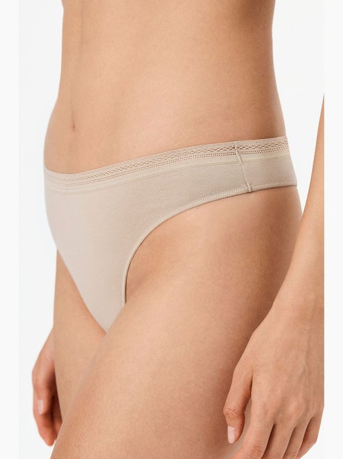 Dames easy katoenen string penti - Kiabi