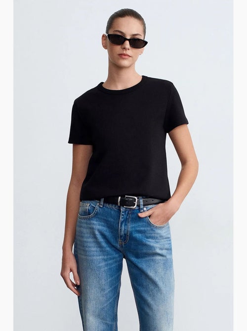 Dames effen t-shirt met ronde hals dilvin - Kiabi
