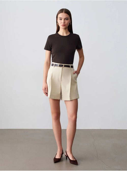 Dames effen t-shirt met ronde hals dilvin - Kiabi