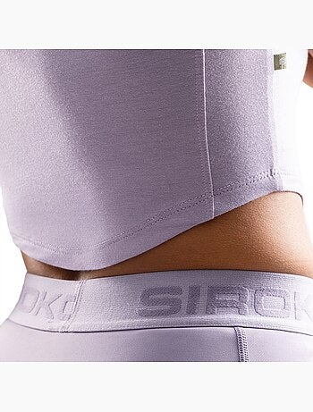 Dames fitness crop top met korte mouwen
