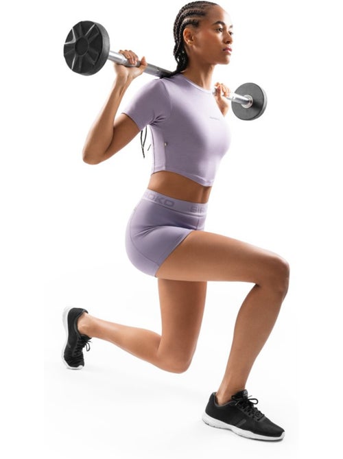 Dames fitness crop top met korte mouwen - Kiabi