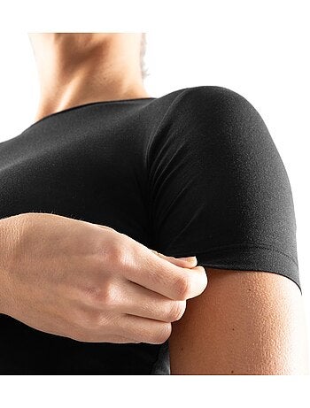 Dames fitness crop top met korte mouwen