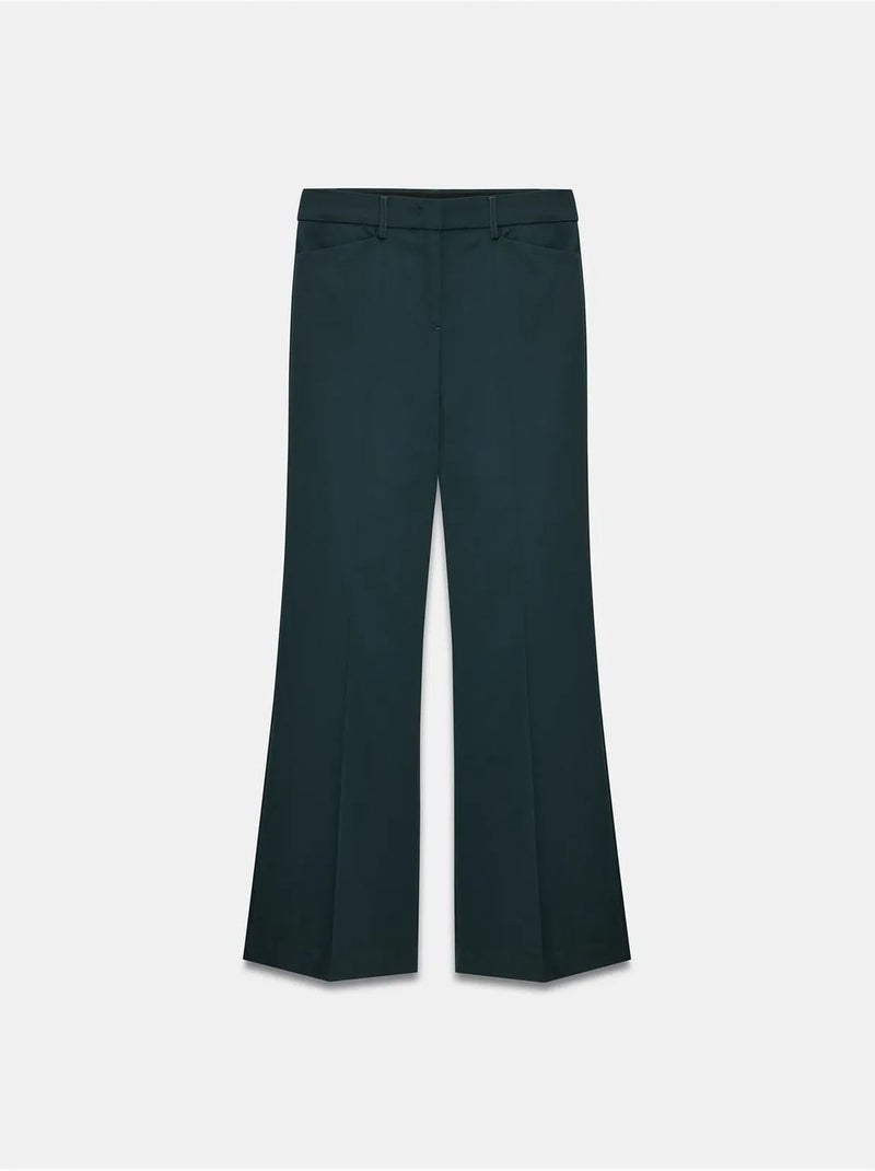 Dames flared broek met hoge taille van gabardine dilvin Nachtblauw - Kiabi