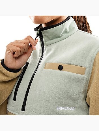 Dames fleece trui met halve rits