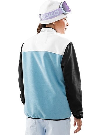 Dames fleece trui met halve rits