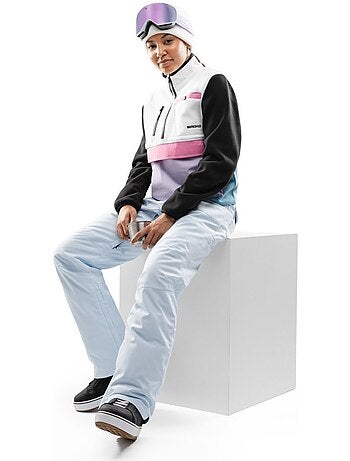 Dames fleece trui met halve rits