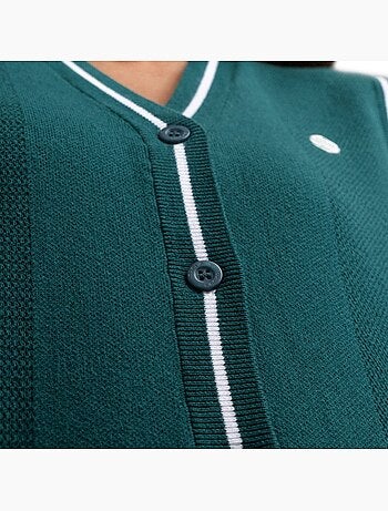 Dames gebreid golfvest met v-hals