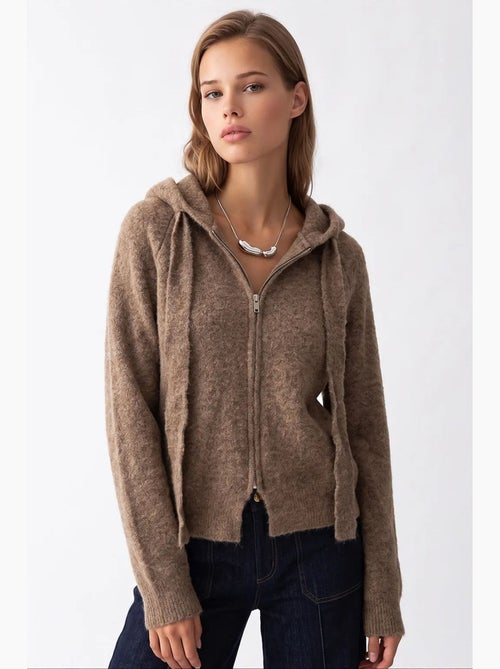 Dames gebreid vest mixray - Kiabi