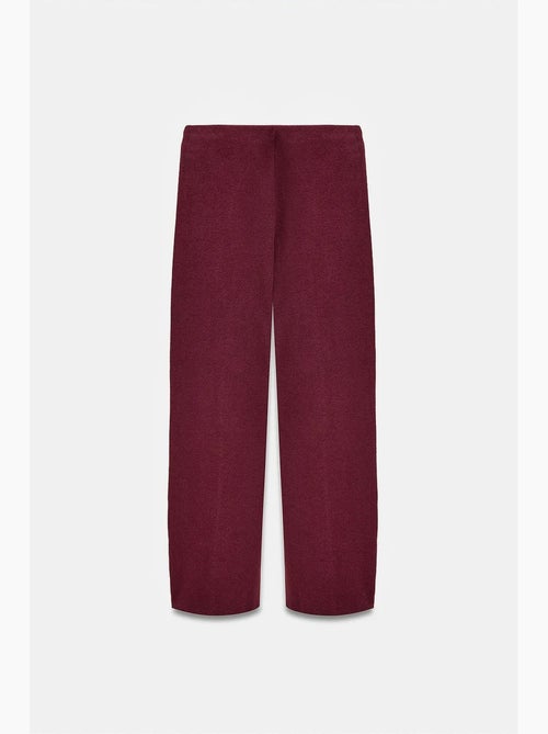 Dames gebreide broek met hoge taille en wijde pijp dilvin - Kiabi
