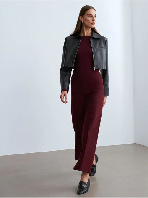 Dames gebreide broek met wijde pijpen dilvin - Kiabi Dames gebreide broek met wijde pijpen dilvin - Kiabi
