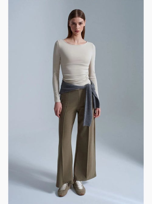 Dames gebreide broek met wijde pijpen dilvin - Kiabi Dames gebreide broek met wijde pijpen dilvin - Kiabi