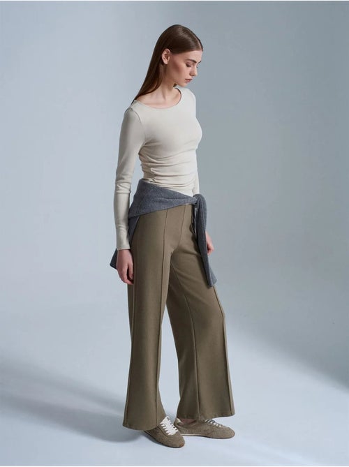 Dames gebreide broek met wijde pijpen dilvin - Kiabi Dames gebreide broek met wijde pijpen dilvin - Kiabi