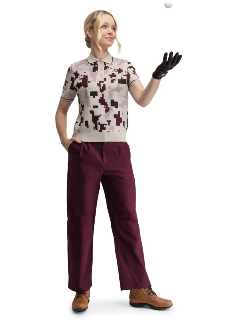 Dames gebreide golfpolo Roze - Kiabi