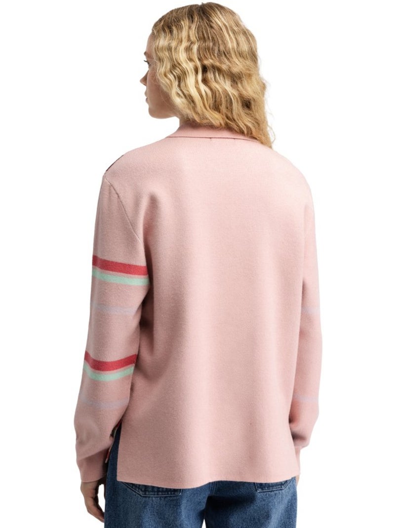 Dames gebreide polotrui Roze - Kiabi