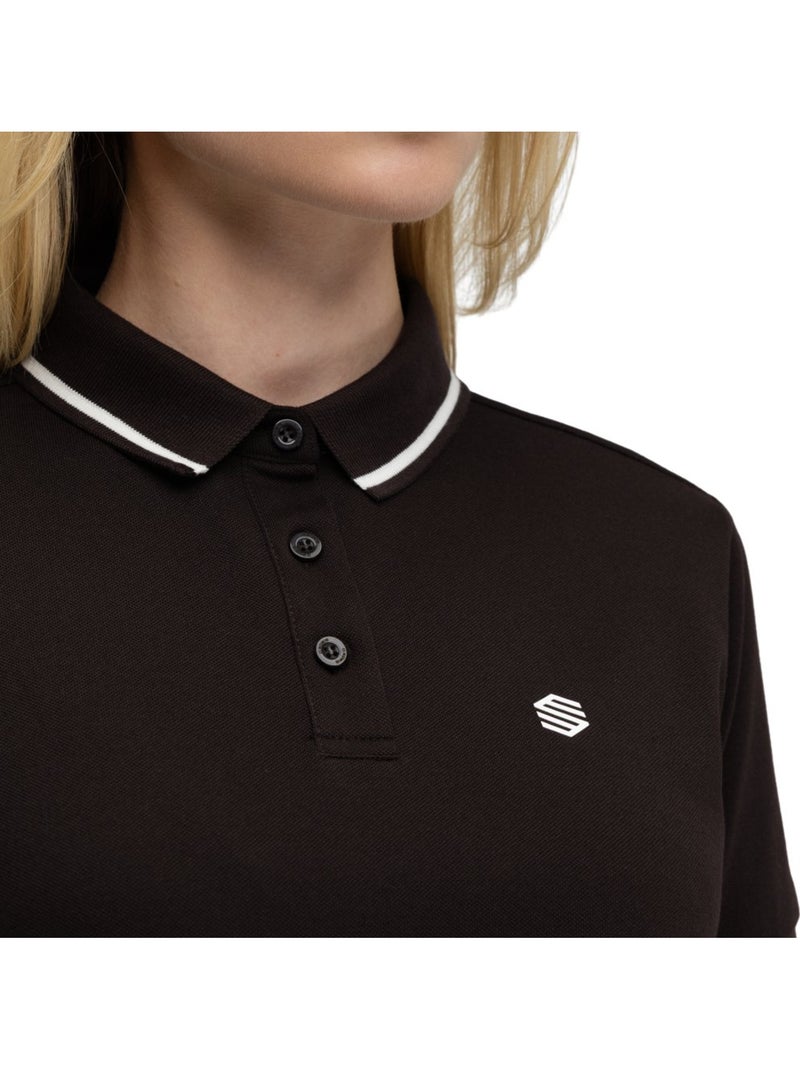 Dames golf piqué poloshirt Bruin - Kiabi