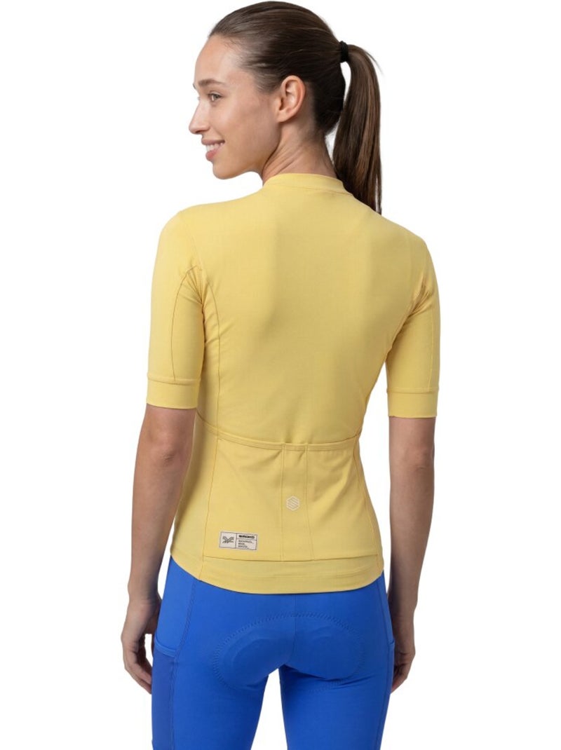 Dames gravel fietsshirt met korte mouwen Geel - Kiabi