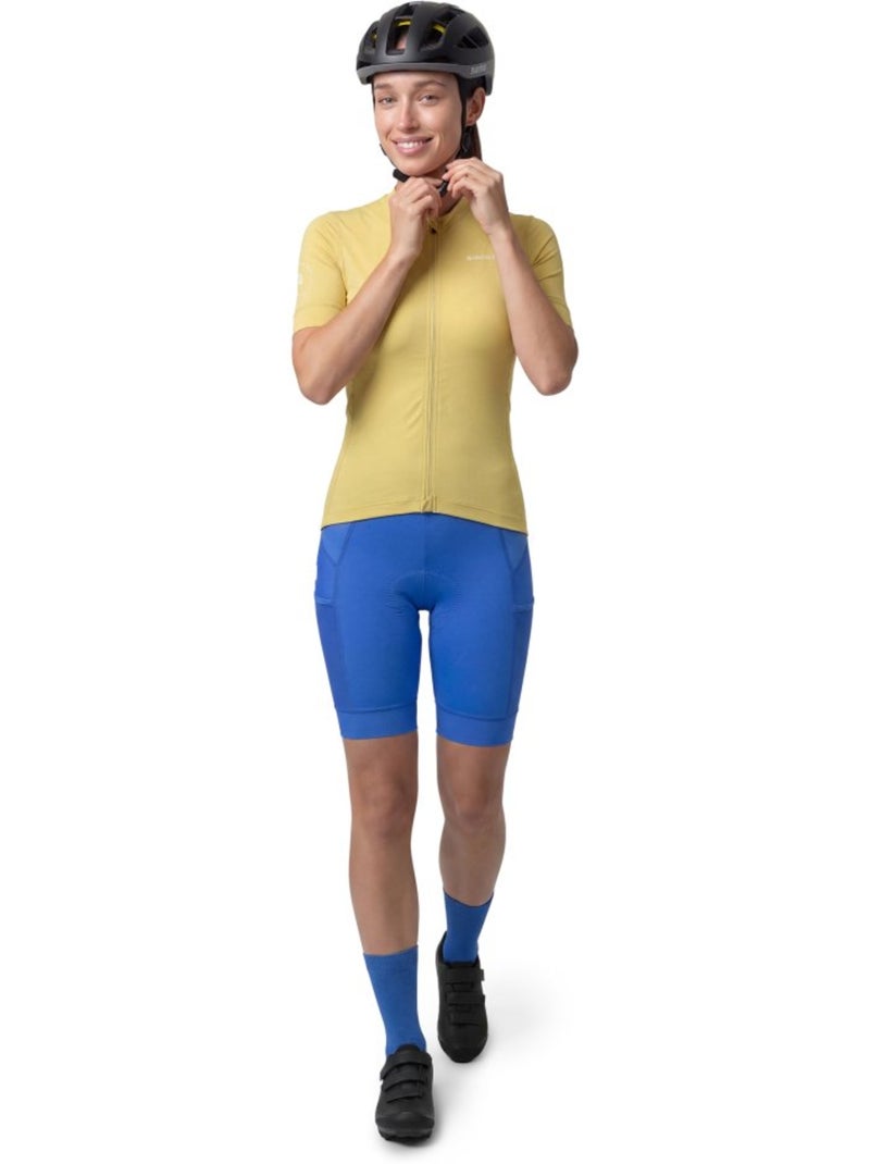 Dames gravel fietsshirt met korte mouwen Geel - Kiabi