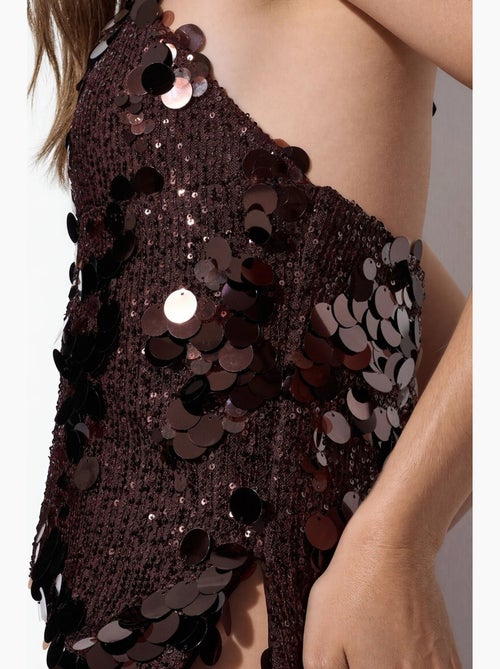 Dames halter crop top met pailletten busem - Kiabi Dames halter crop top met pailletten busem - Kiabi