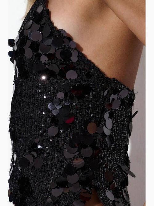 Dames halter crop top met pailletten busem - Kiabi Dames halter crop top met pailletten busem - Kiabi