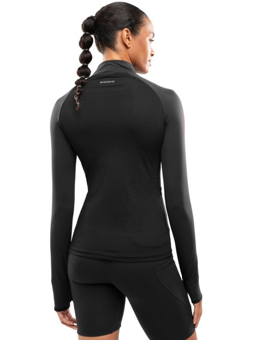 Dames hardloopsweatshirt met halve rits - Kiabi