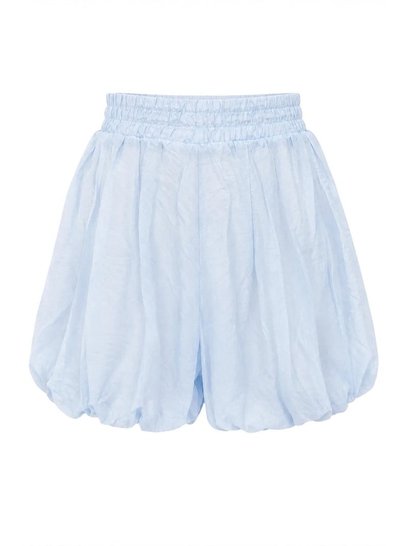 Dames high-waist minishorts mixray Hemelsblauw - Kiabi