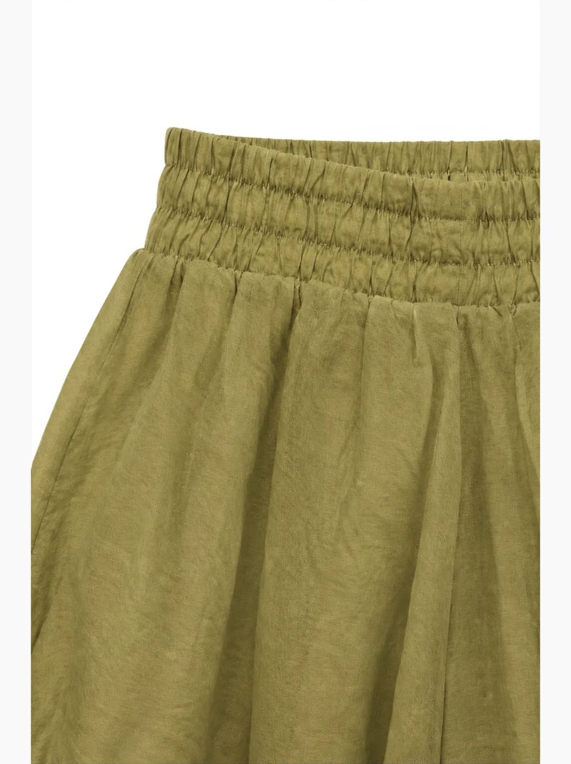 Dames high-waist minishorts mixray Kaki - Kiabi