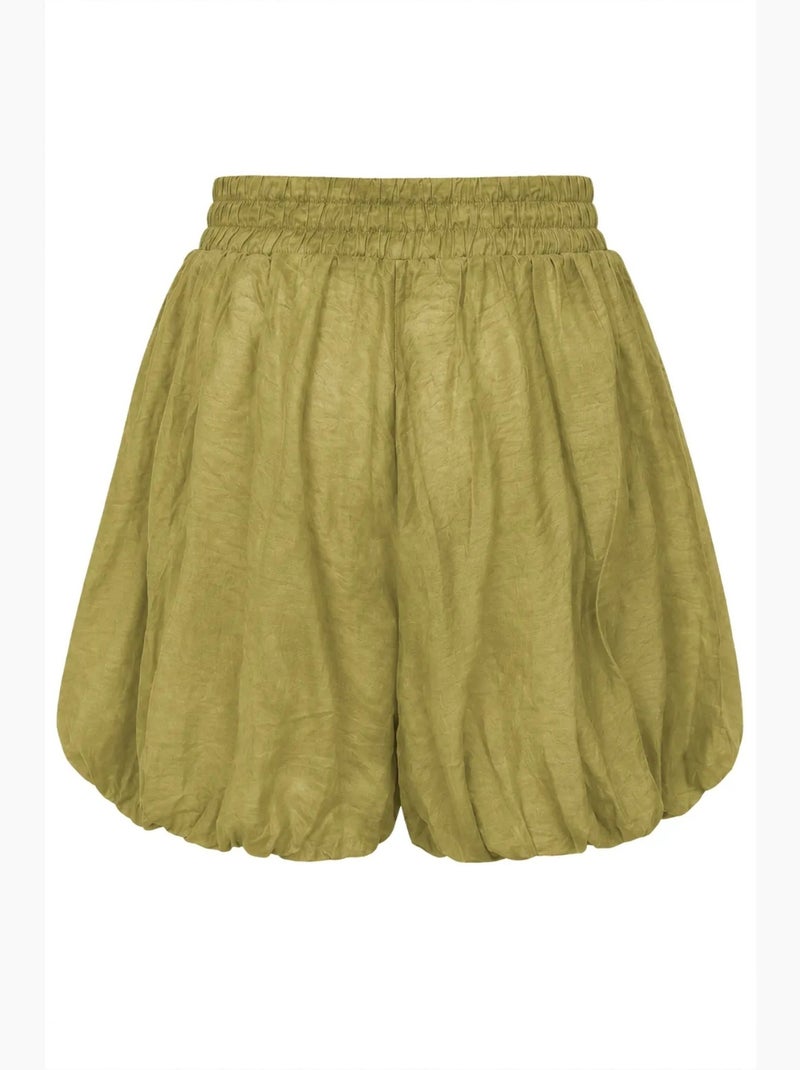 Dames high-waist minishorts mixray Kaki - Kiabi